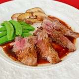 中身レアでジュ〜シ〜♪まぐろほほ肉の☆ステーキ